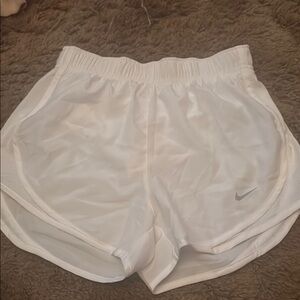 Nike White Athletic Shorts Lightweight Moisture-Wicking